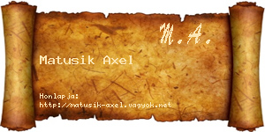 Matusik Axel névjegykártya